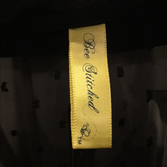 Shear black button down blouse - Picture 4 of 5